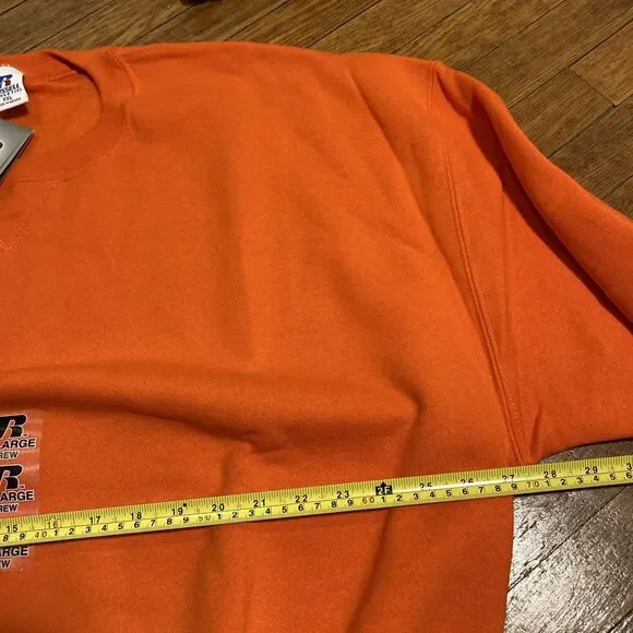 Vintage Russell Athletic Sweatshirt Men's XXL Crew Orange USA Blank Deadstock - Picture 6 of 10